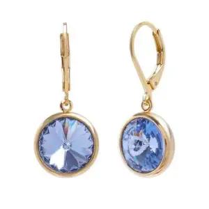 10mm 크리스탈 레버백 귀걸이 라이트사파이어 골드 WFFIK4T