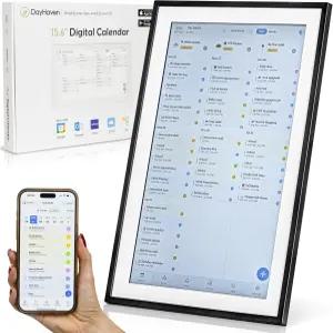 데이헤이븐 캘린더 터치스크린 안무 차트 식사 계획이 포함된 15.6인치 스마트 패밀리 정리기 및 디지털 월