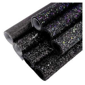 트윌 탄성 백킹 플레인 글리터 블랙 가죽 DIY MF001 원단 솔리드 바느질 공예 파인 인조