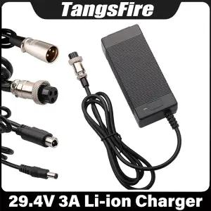 29.4V 3A 스마트 리튬 이온 배터리 충전기 7S 24V 25.2V 25.9V 전기 자전거 리튬 배터리 팩 충전기 어댑터