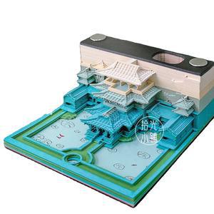 학생선물 신상 천상궁궐 고풍 입체 스티커 3d 손으로 찢은 종이조각 캘린더 차이나