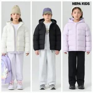 [네파키즈](의정부점)26SS 가벼운 폴리 소재의 후드 일체형 경량 패딩 자켓 KMG0901