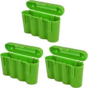 파워트론 배터리 3팩 AA/AAA/CR123A 그린 홀더 보관 케이스