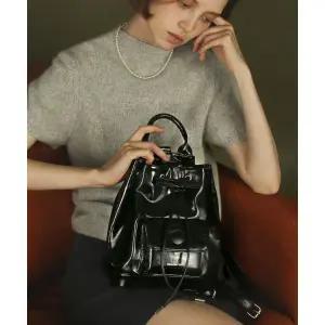 매장정품 마스마룰즈 MASMARULEZ Leather ribbon string mini backpack _ Black 5012255523 635259