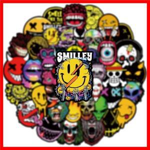 50PCS 멋진 패션 만화 공포 스마일 낙서 스티커 가방 PVC 스케이트 보드 노트북 냉장고 전화 자동차 DIY 데