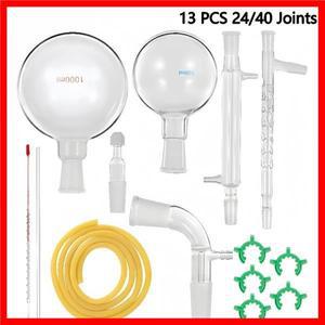 500/1000ml 진공 증류 세트 화학 실험실 붕규산 유리 13pcs 24/29 조인트 에센셜 오일 추출