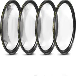 58mm 클로즈업 필터 세트(+1 +2 +4 및 +10 디옵터) 일부 캐논 니콘 소니 후지필름 올림푸스 펜탁스 시그마