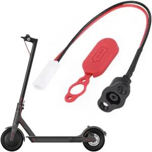 Yunggeln 스쿠터 배터리 충전기 커넥터 소켓 실리콘 슬리브가 있는 충전 포트 와이어 Xiaomi M365 1S Pro