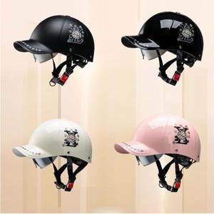 2025 카페 레이서 초퍼 스쿠터 안전 하드 햇 하프 페이스 빈티지 여름 캡 오토바이 헬멧 야구 모자 스타일