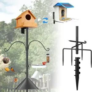 버드 피더 폴 다람쥐 방지 야외 정원용 93인치 헤비 듀티 블루버드 하우스 키트 식물 걸이용 5가지