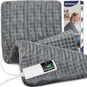 허리 위한 초대형 온열 패드 어깨 경련 생리통을 33인치 x17인치 전기 9가지 4가지 자동 꺼짐 부드러운 세탁 원단 그레이를 선물 DS RN