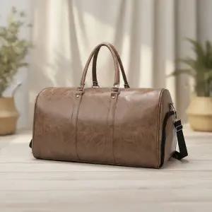 [하프클럽/]고급 가죽 여행용 보스턴백 남녀공용 기내 가방