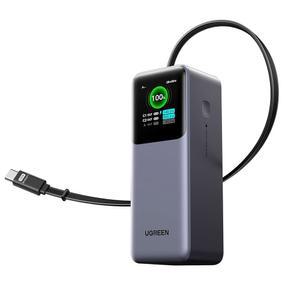 내장 USB C 케이블 노트북 여행용 휴대용 충전기가 있는 UGREEN 넥소드 파워 뱅크 20000mAh 165W, 100W 입력, 맥북 프로 / 에어 / 아이폰 17 / 16 / 아이패드 프로 / 갤럭시 S25 울트라 / 델 / HP