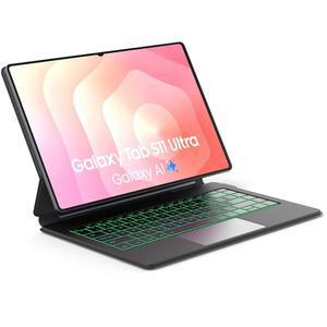 삼성 갤럭시 탭 S11 울트라 14.6인치 매직 스타일 플로팅 캔틸레버 마그네틱 스탠드, 원클릭 덱스 모드, AI 키, 3레벨 7 컬러 백라이트, 멀티터치 트랙패드 차콜 블랙용 사케이 키보드 케이스