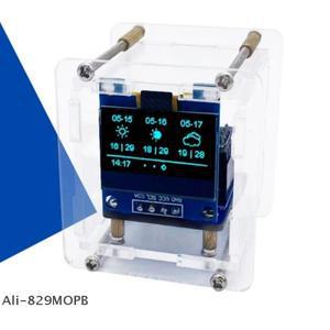 [P] 1 세트 WIFI 디지털 시계 ESP8266 미니 소형 날씨 DIY 납땜 키트 전자 다기능 기상 관측소