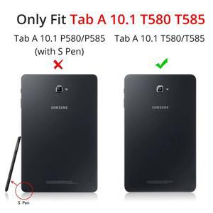 호환 삼성 갤럭시 탭 A 10.1 2016 SM-T580 T585 360 회전 스탠드 홀더 태블릿 커버 보호 쉘 Funda Coque