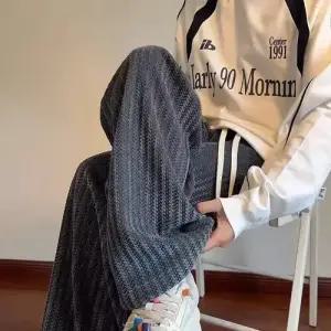 록쉬블몰 바지 남성용 면 캐주얼 가을 일자 와이드 내복 감성 HO3