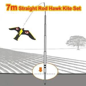 호크 연  7m 막대 포함  에뮬레이션 플라잉 버드 무서운 운전 조류 구충제  정원 허수증 정원 펠러용  1 세