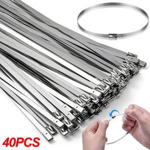 40/20피스 스테인레스 스틸 케이블 배기 랩 코팅 잠금 헤비 듀티 다용도 자동 금속 와이어 지퍼