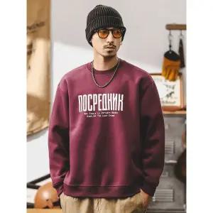 EAMT 빈티지 가을 남친 맨투맨 두꺼운 루즈핏 빅사이즈 티셔츠 긴팔 상의 YJ3