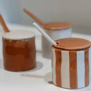 덴식 핸드메이드 도자기 3종세트 조미료통 양념통