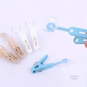 마켓다인 흡착식 빨래집게 6개 유리창흡착빨래건조대 유리흡착식빨래건조대