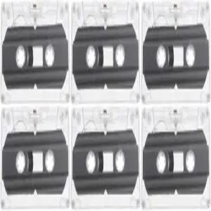 HOMSFOU 6개 빈 오디오 카세트 테이프 - 30분 녹음 시간 표준 크기 혼합 테이프용 저소음 레코더용