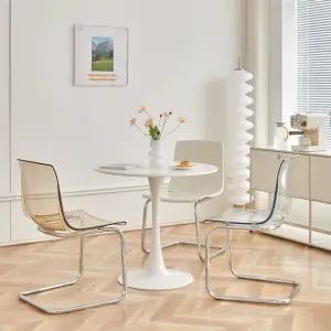 북유럽 플라스틱 투명 다이닝체어 식탁 등받이 의자 황색