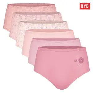 BYC 순면 맥시 여자 삼각팬티 6매세트 / 편안한 착용감의 여삼각 언더웨어