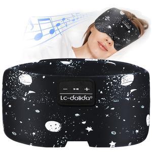 [미국배송] LC-돌리다 슬립 마스크 수면 사이드 데이 슬리피어용 초대형 실크 얇은 스피커 암막 편안함 마이크 포함 여성 남성용 헤드폰 블루투스 5.4 | 헤드폰 5.4 초대형 마이크 사이드 슬리피어