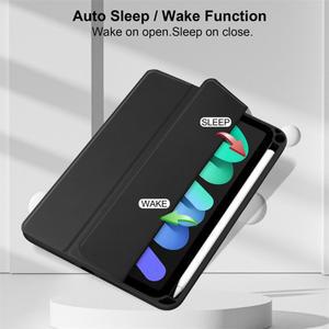 호환 애플 아이패드 미니 7 A17 프로 2024 8.3인치 A2993 마그네틱 펜슬 홀더 태블릿 커버 6 7세대 호환)