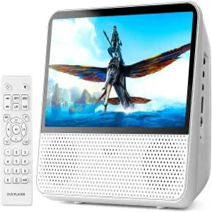 ROADOM 9.8인치 휴대용 DVD 플레이어(화면 포함) 7인치 HD 1024*600 디지털 화면 4000mAh 충전식 하이파이