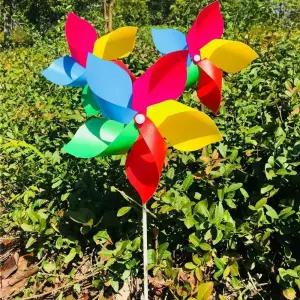 대형 바람개비 정원 풍차 무지개 장식 마당 화단 D 농장