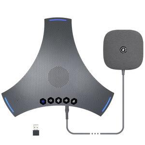 폴라탭 컨퍼런스 스피커 및 마이크, 블루투스 /USB / 동글 스피커폰, 3+1 마이크 포함, 360 향상된 음성 픽업, 소음 감소, 대형 모든 회의실을 위한 데이지 체인 호환성