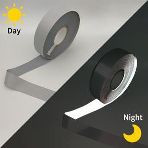 고가시성 반사 화학 천 실버 DIY 라이트 테이프 폴리에스터 섬유 비자착성