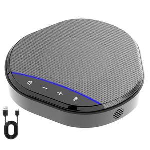 컨퍼런스 스피커 및 마이크, 2개의 AI 마이크로 360 향상된 음성 픽업, 에코 노이즈 감소, 줌 스카이프 팀 통화용 USB-C 플러그 앤 플레이 스피커폰, 홈 오피스 회의실용