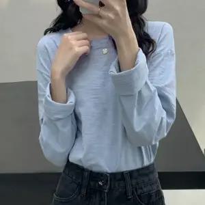 티셔츠 솔리드티셔츠 여성 기본티셔츠 베이직긴팔티 봄코디 봄티셔츠 긴팔