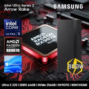 삼성데스크탑 코어 울트라5 RX9070 컴퓨터 DM500THA-U5ABB-RX9070 WIN11 Ultra5-225 64GB SSD256GB 고사양