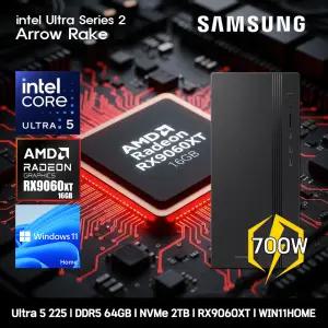 삼성데스크탑 코어 울트라5 RX9060XTS 컴퓨터 DM500THA-U5ABV-RX9060XTS WIN11 Ultra5-225 64GB SSD2TB