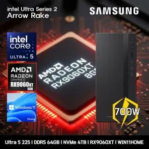 삼성데스크탑 코어 울트라5 RX9060XT 컴퓨터 DM500THA-U5ABZ-RX9060XT WIN11 Ultra5-225 64GB SSD4TB