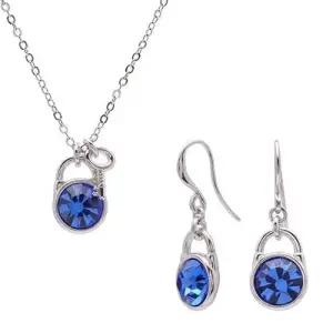 E297 오스트리아 크리스탈 귀걸이 목걸이 - 사파이어 WFFO6KR