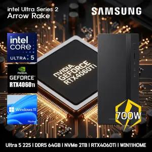 삼성데스크탑 코어 울트라5 RTX4060Ti 컴퓨터 DM500THA-U5ABV-RTX4060Ti WIN11 Ultra5-225 64GB SSD2TB