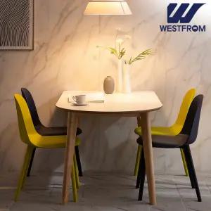 [웨스트프롬] 에스메랄다 1600 원목 반타원 테이블(식탁) + 벤치 2개