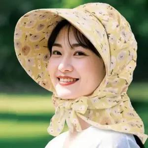 리본끈 모자 작업용 자외선 햇빛가리개 밭일모자