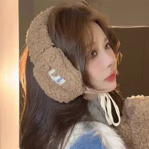 겨울 따뜻한 휴대편한 귀여운 뽀글 곰돌이 귀마개 WPc3+3VmA