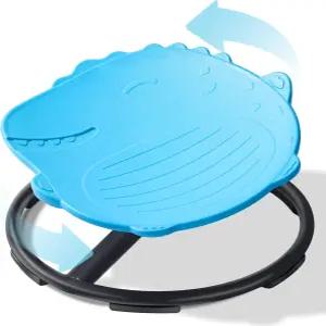 자폐 아동용 공룡 회전 의자 - 감각 장난감 균형 협응력 집중력 및 ADHD 지원 자폐성 제품(파란색)