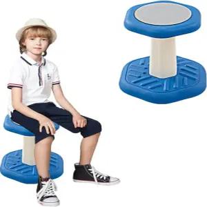 팬박스 액티브 체어 어린이 유아용 흔들림 의자 - 교실 유치원 및 초등학교 감각 3-8세 블루(14인치)를