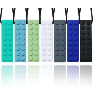 감각적인 아이들을 위한 츄 목걸이 자폐증 불안 ADHD SPD를 가진 7팩 츄이 장난감 남자 실리콘 어른들이