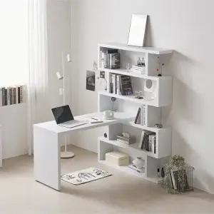 듀코 1400 프리미엄 5단 대형책상책장세트 학생 서재 오피스