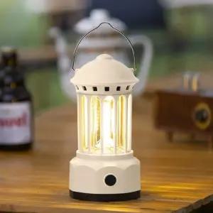 ( )COB 레트로 캠핑랜턴 L5 LED 낚시 캠핑등 베이지